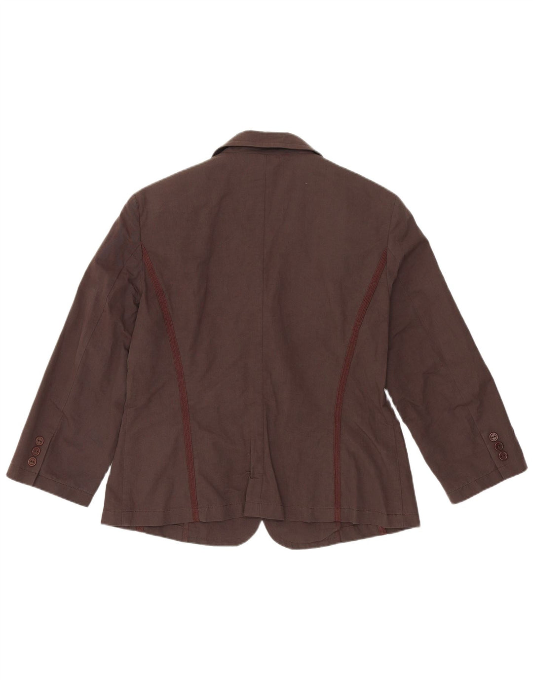 Marella Damen 2-Knopf-Blazerjacke UK 16 Große braune Baumwolle