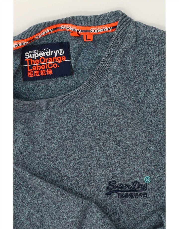 Superdry Herren T-Shirt-Oberteil, groß, blau meliert