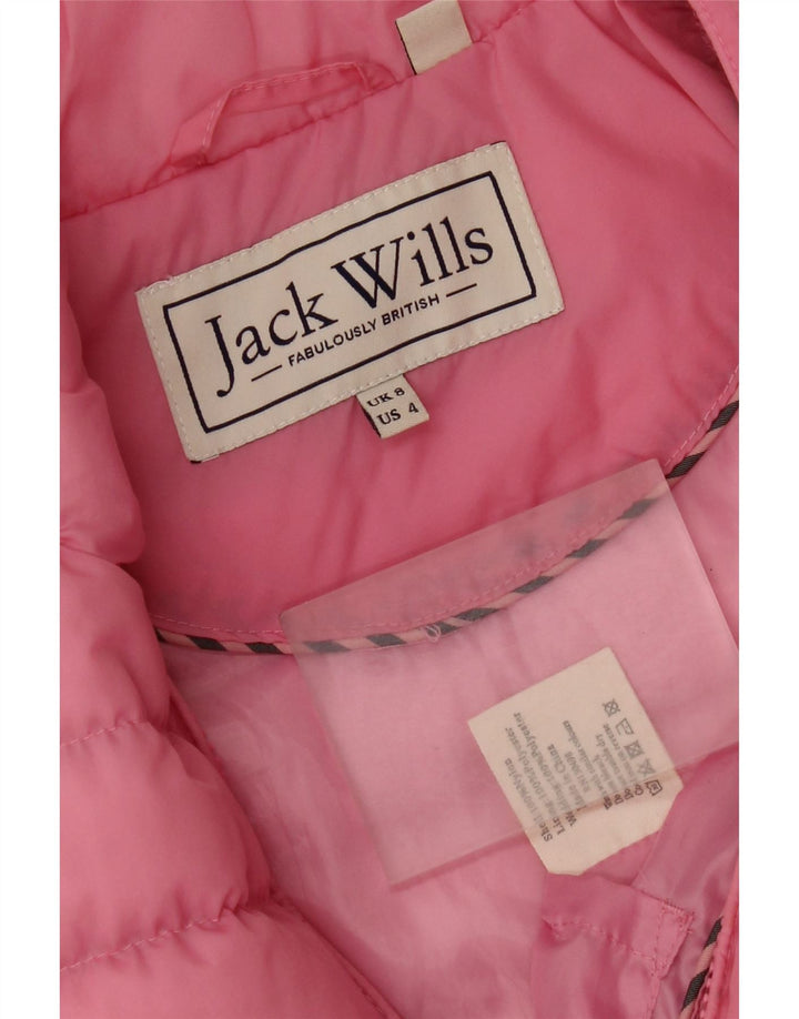 Jack Wills Damen Wattierte Weste UK 8 Small Rosa Nylon