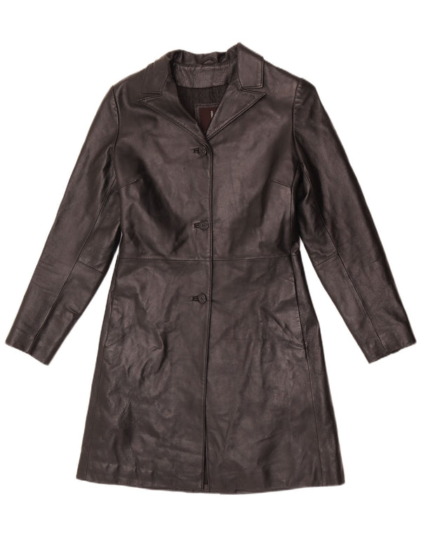 Conbipel Damen Ledermantel IT 40 Small Schwarz