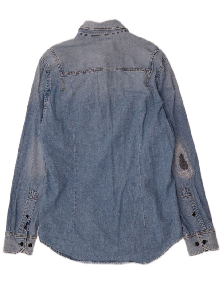 G-Star Slim Fit Jeanshemd für Herren aus mittelblauer Baumwolle