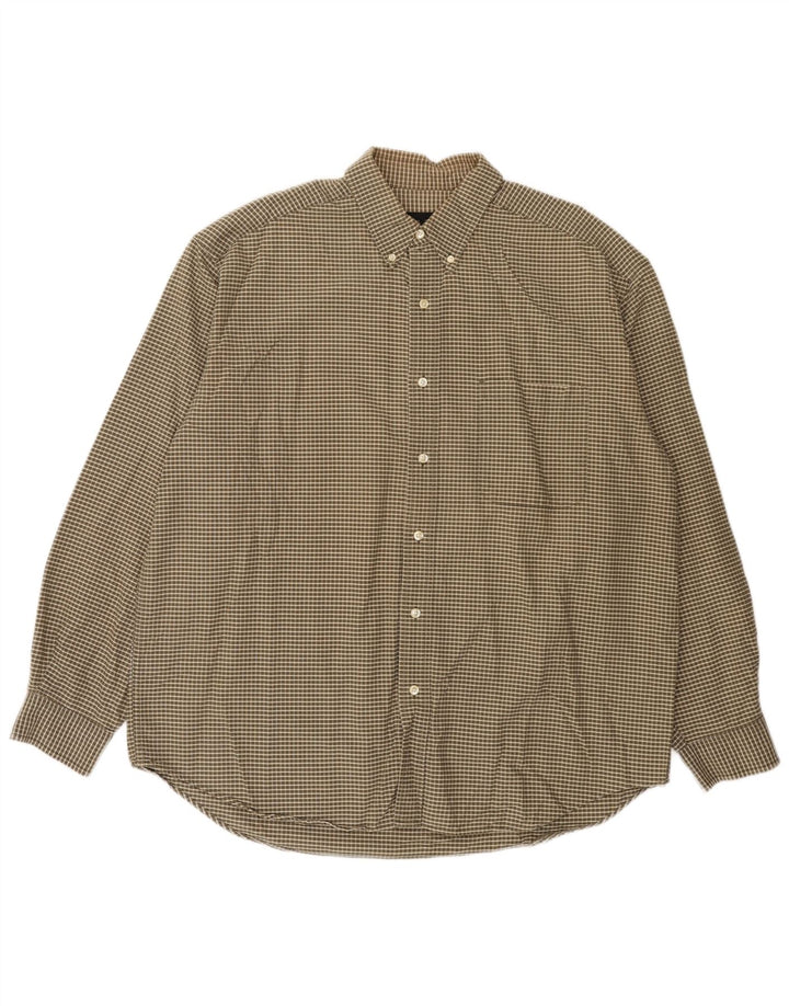 Eddie Bauer Herrenhemd XL, braun kariert, Baumwolle
