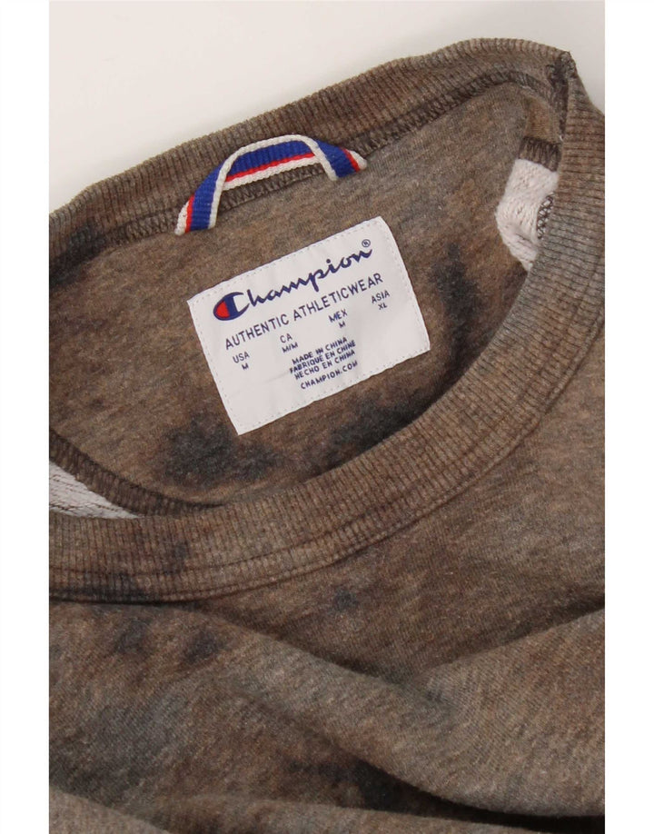 Champion Herren-Sweatshirt-Pullover, Mittelbraun, Batikfärbung