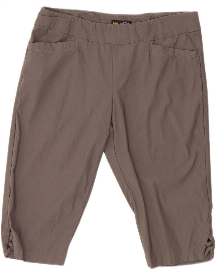 LEE Womens Sculpting Mid Rise Slim Fit Cargo Shorts W34 Large Grey