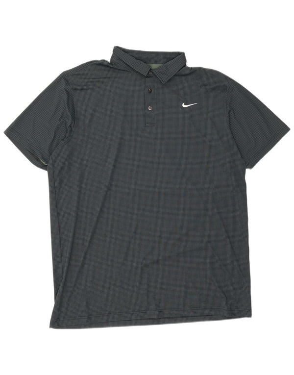 Nike Herren Dri Fit Poloshirt 4XL grün geflecktes Polyester