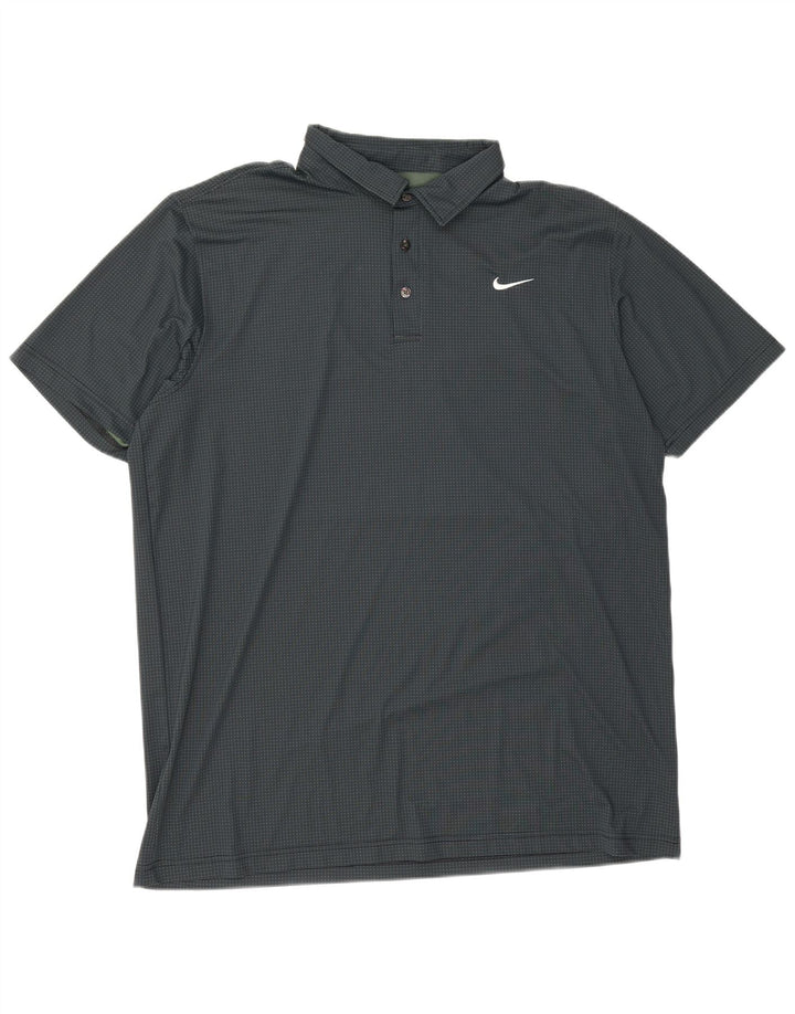 Nike Herren Dri Fit Poloshirt 4XL grün geflecktes Polyester