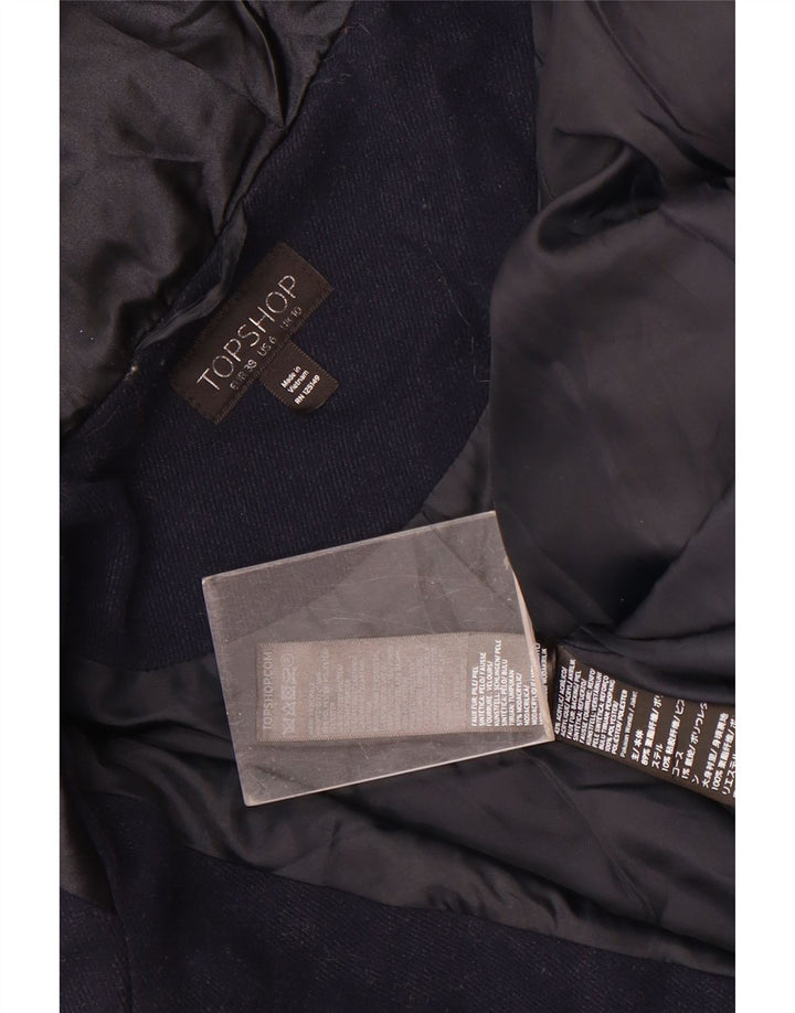 Topshop Damen-Parka mit Kapuze, übergroß, Gr. 10, Marineblau