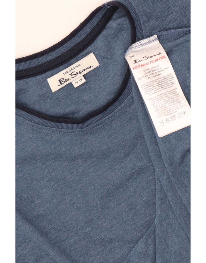 Ben Sherman Jungen-Top, langärmelig, 14–15 Jahre, blaue Baumwolle