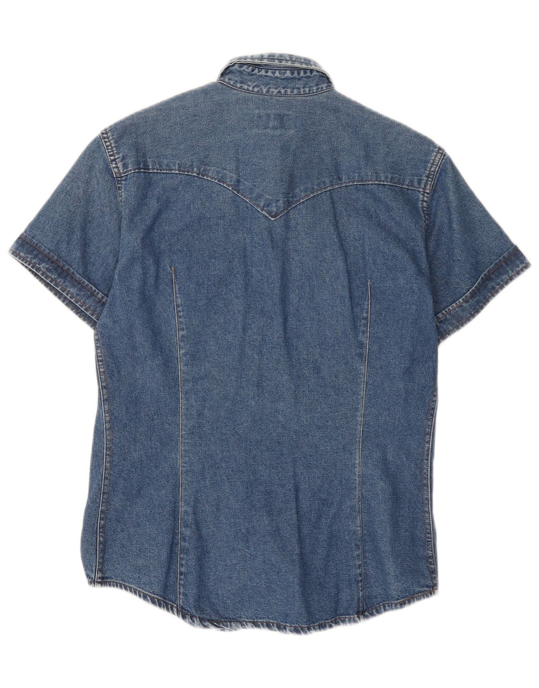 Vitamina Damen Kurzarm-Jeanshemd UK 14 Mittelblau