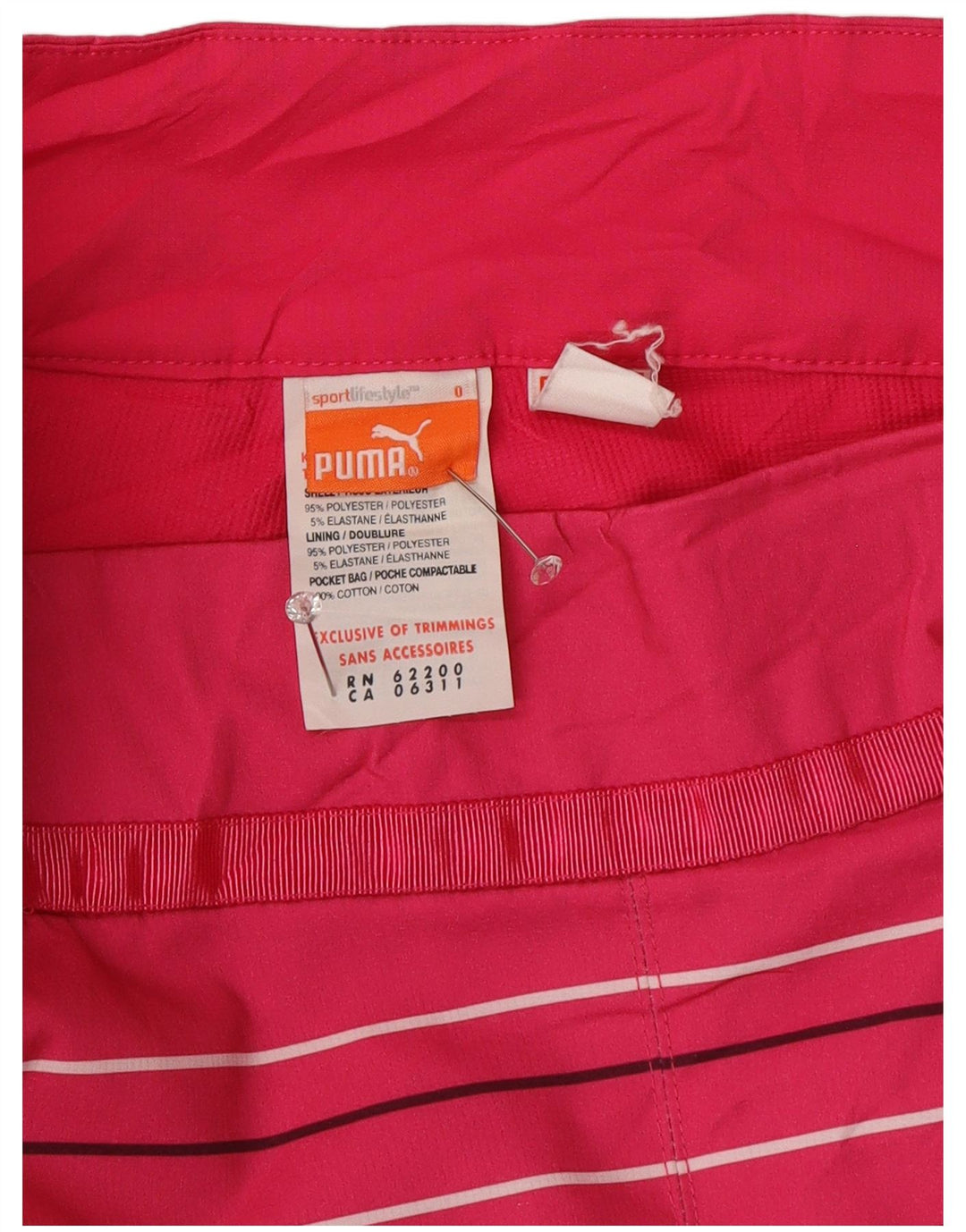 Puma Damen Skort UK 12 Mittelrosa gestreift Polyester Sport