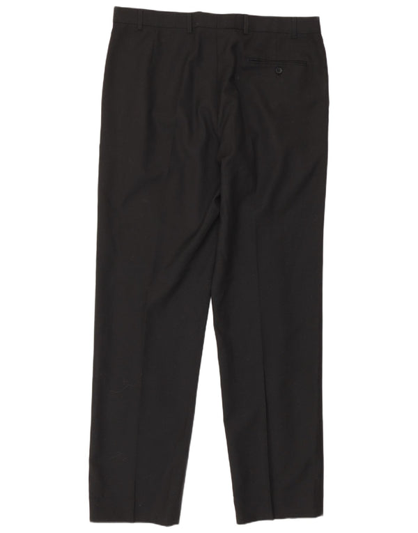 Gerade Herren-Anzughose von Marks & Spencer, W36, L33, Schwarz, Polyester