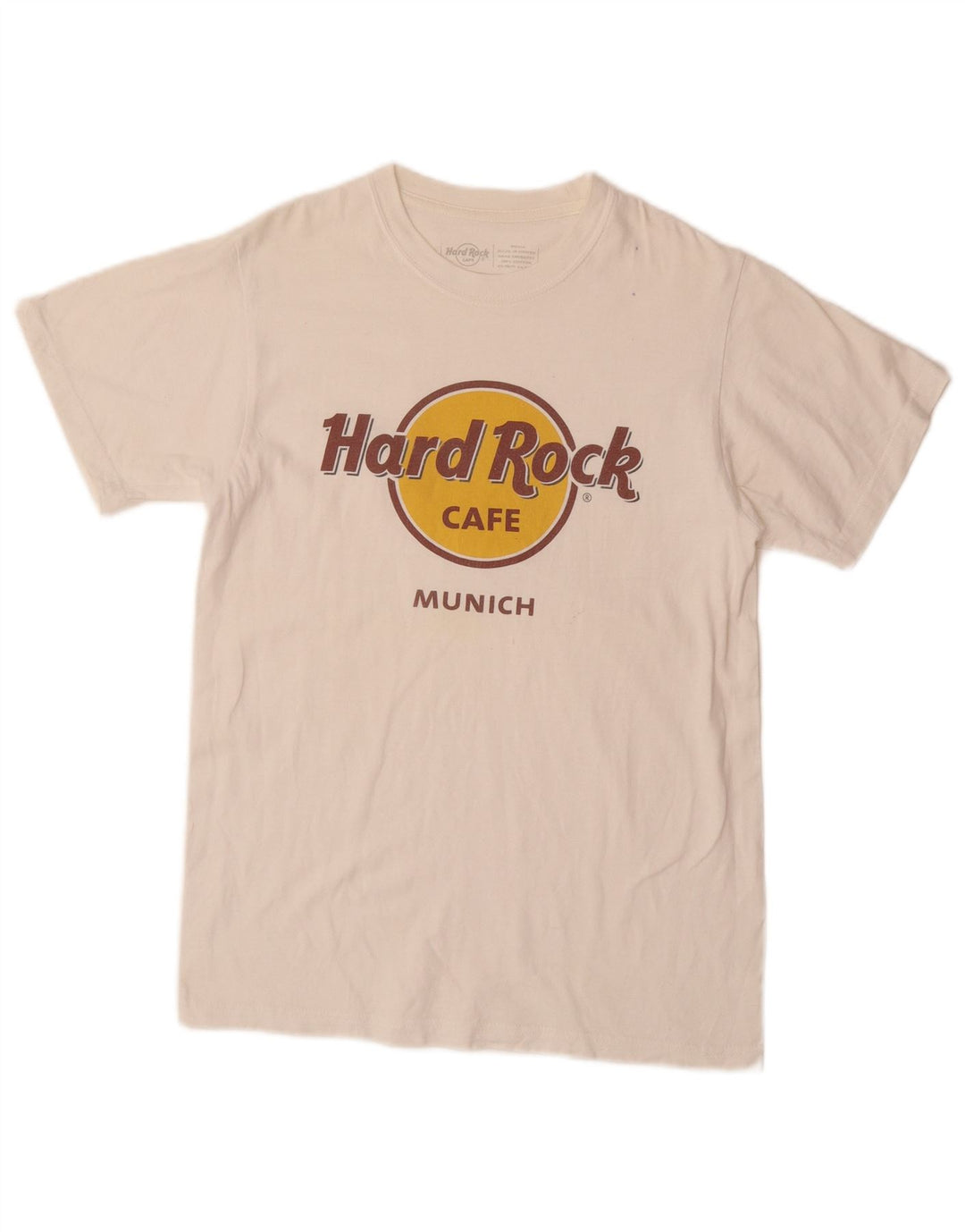 HARD ROCK CAFE Herren Munich Graphic T-Shirt Top Small Weiße Baumwolle