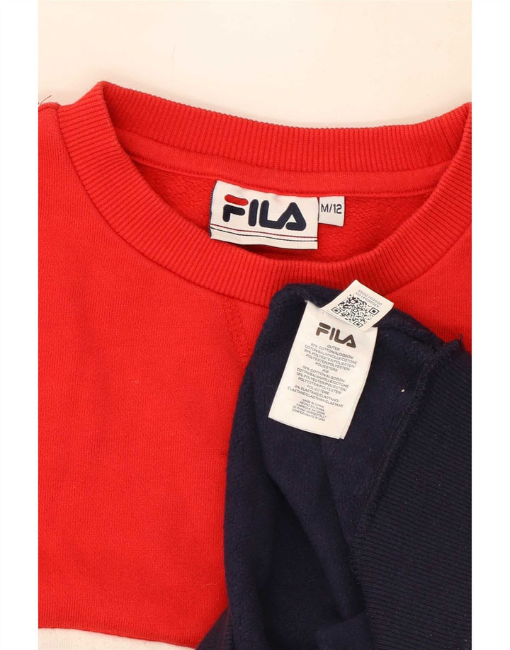 Fila Damen-Sweatshirt-Pullover UK 12 Medium Mehrfarbiger Farbblock