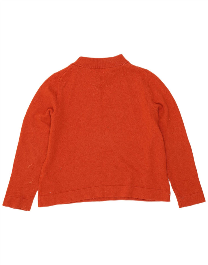 Hobbs Damen Crop Rollkragenpullover Pullover UK 16 Large Orange Wolle