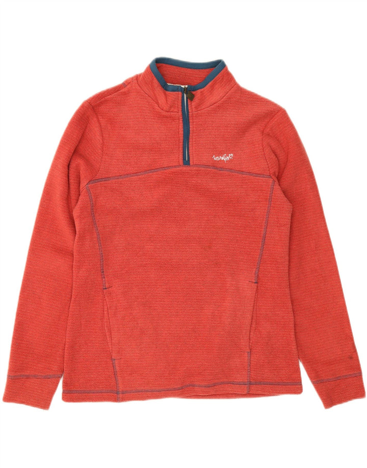 WEIRD FISH Womens Zip Neck Fleece Jumper UK 14 Large  Red Polyester Vintage Weird Fish and Second-Hand Weird Fish from Messina Hembry 