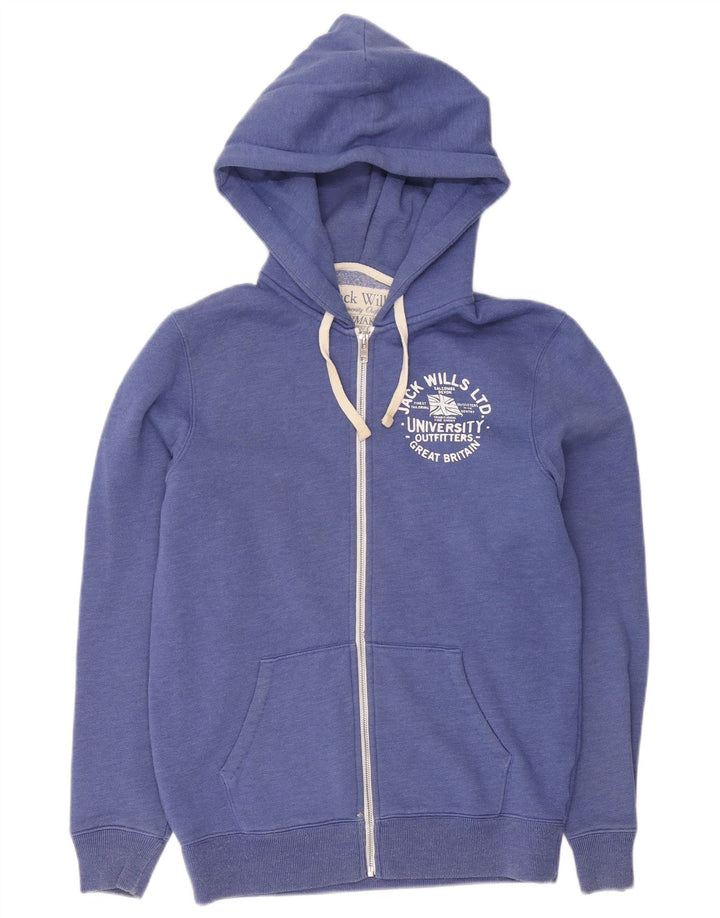 Jack Wills Herren-Kapuzenpullover mit grafischem Reißverschluss, klein, aus blauer Baumwolle