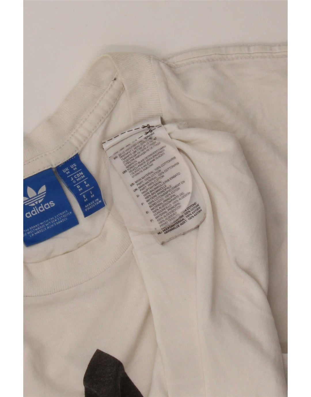 Adidas Herren Grafik-T-Shirt-Oberteil aus mittelweißer Baumwolle