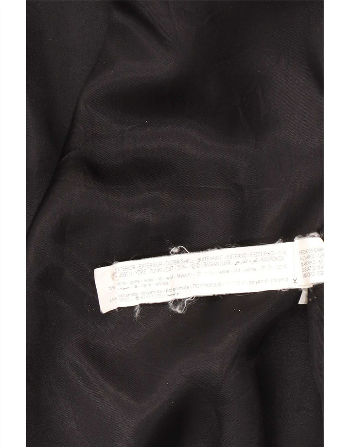 Zara Damen Übergroßer Mantel UK 14 Mittelschwarze Wolle