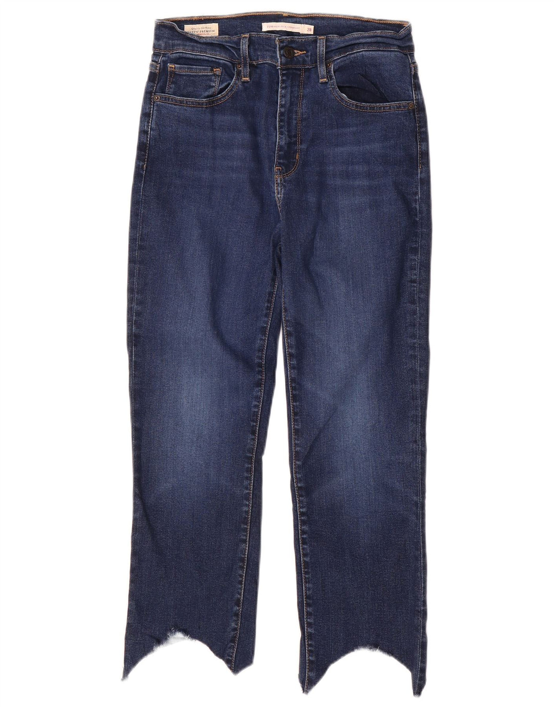 Levi's Damen 724 Crop High Rise Straight Jeans W28 L23 Blau