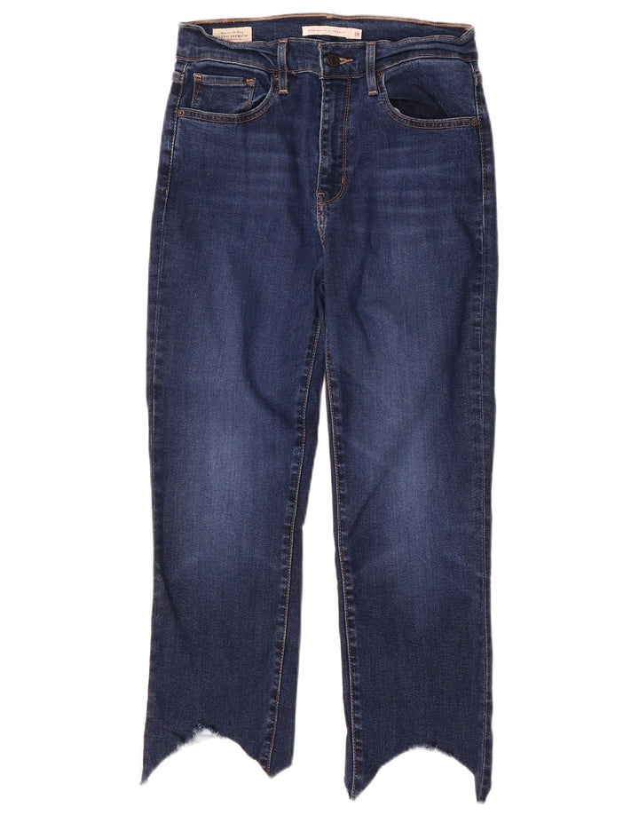 Levi's Damen 724 Crop High Rise Straight Jeans W28 L23 Blau