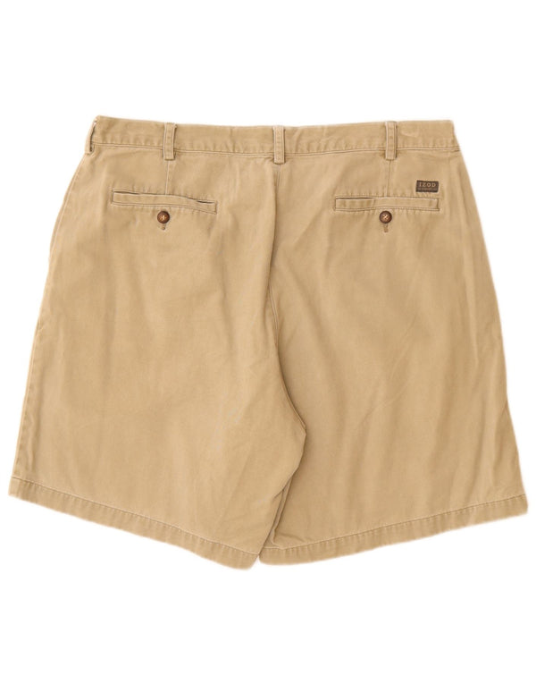 IZOD Herren Chino-Shorts W38 XL Beige Baumwolle