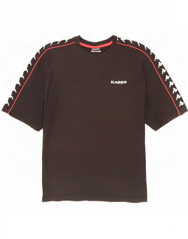Kappa Herren Grafik T-Shirt Top XL Schwarz Baumwolle