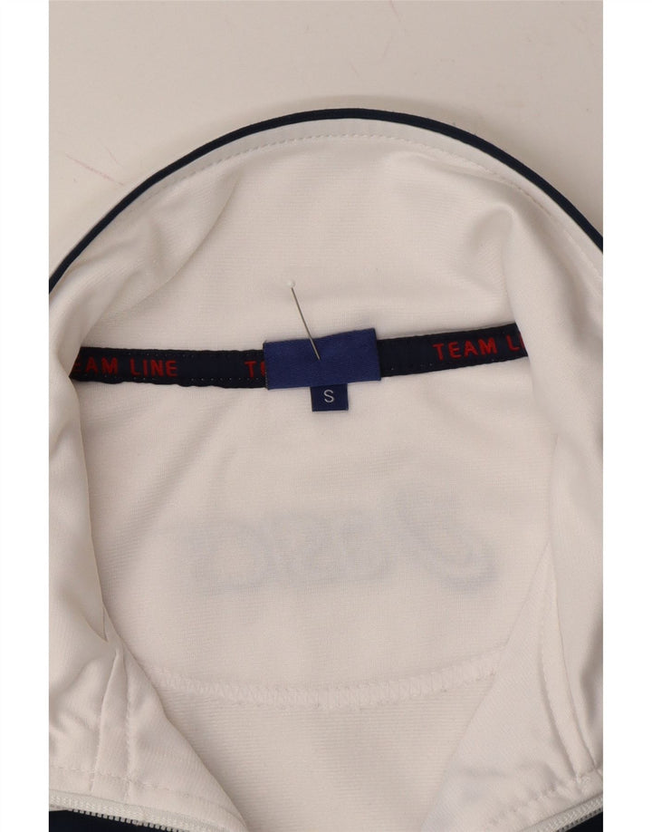 ASICS Womens Tracksuit Top Jacket UK 10 Small White Colourblock Polyester Vintage Asics and Second-Hand Asics from Messina Hembry 
