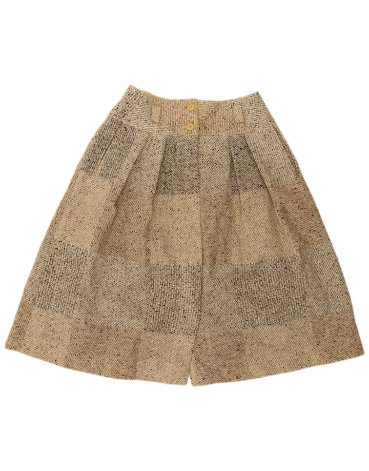 Seventy Damen Midirock IT 46 Large W30 Beige Patchwork Schurwolle