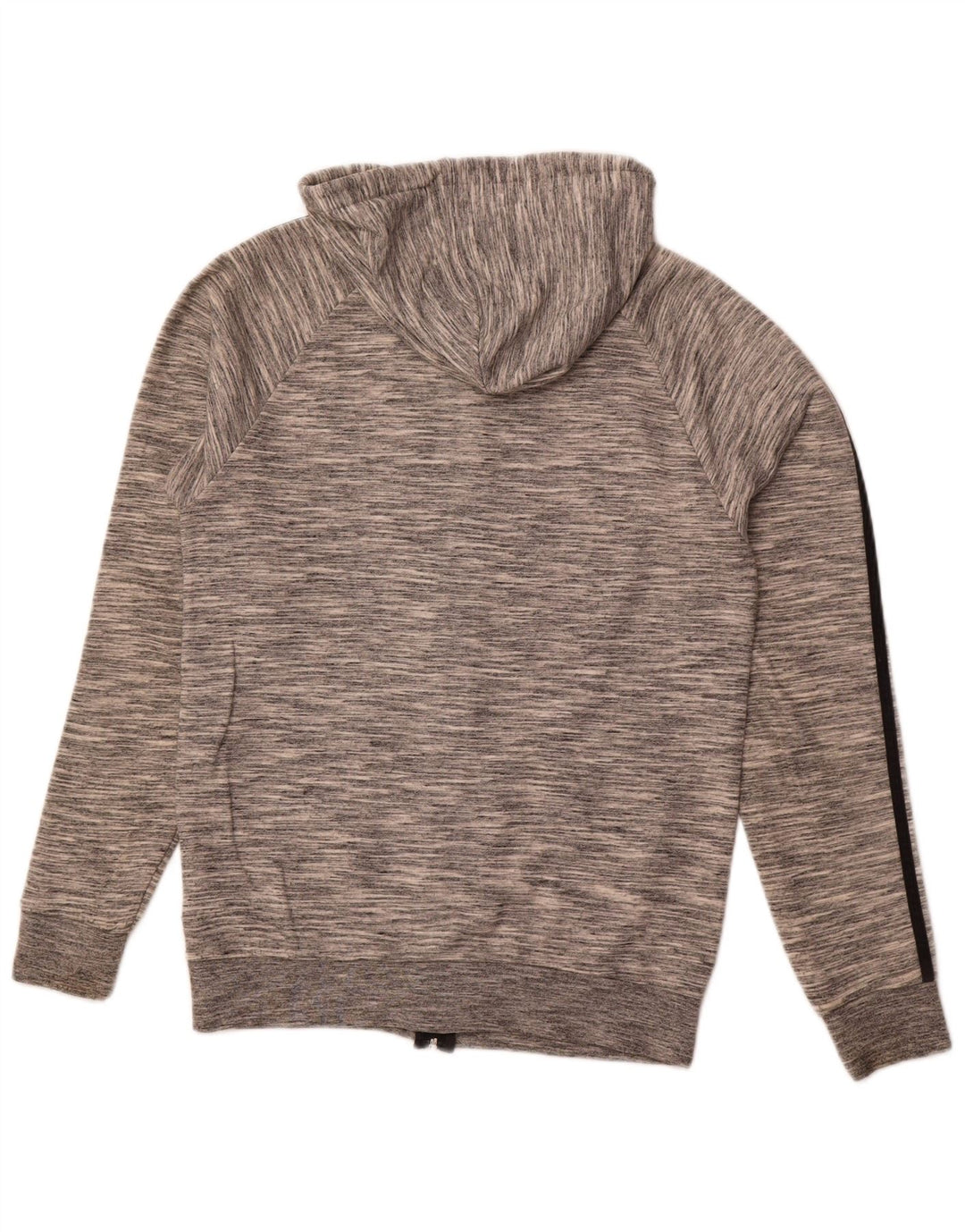 ADIDAS Herren-Kapuzenpullover mit Reißverschluss, klein, grau gefleckte Baumwolle