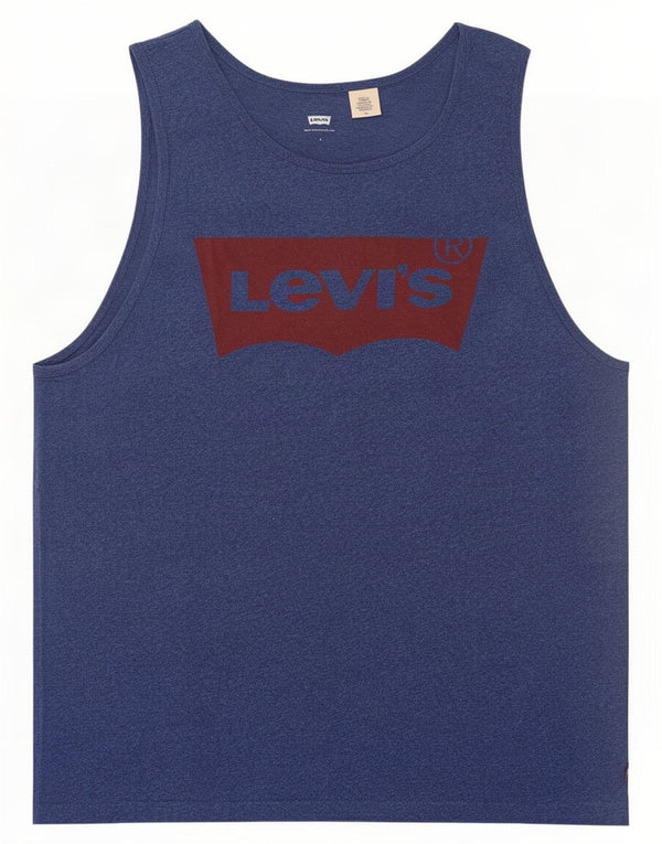 Levi's Mens Graphic Vest Top Large Navy Blue Flecked Cotton