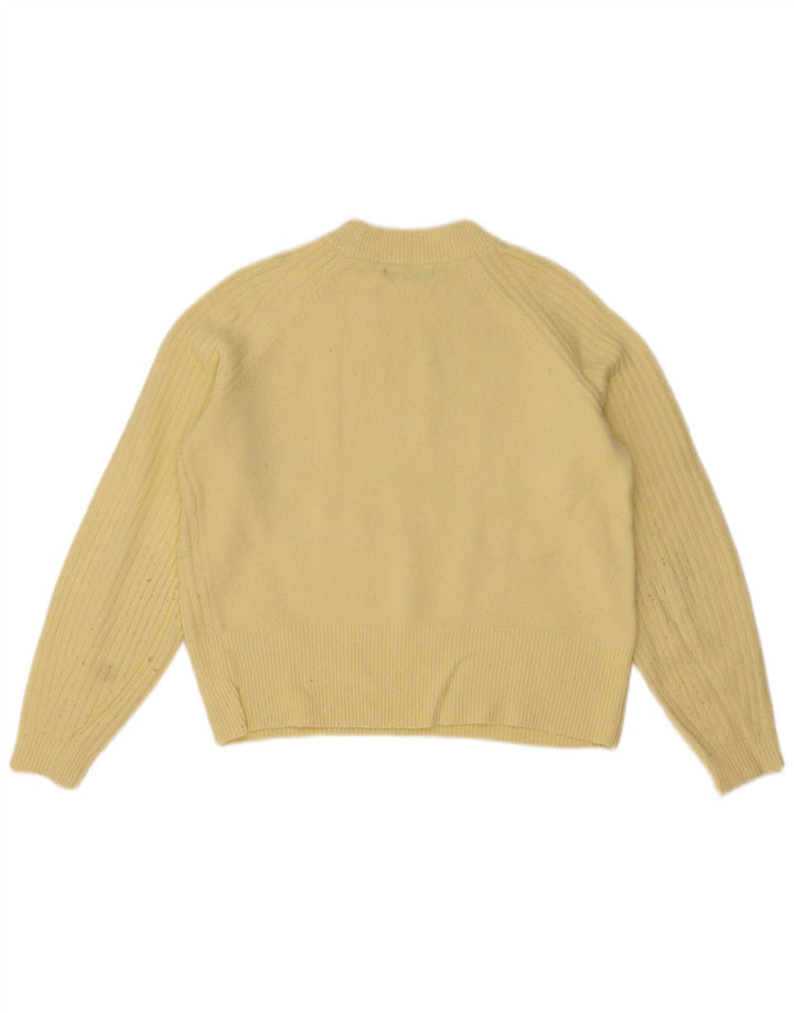 Marks & Spencer Damen Crop Crew Neck Pullover Pullover UK 10 Small Gelb