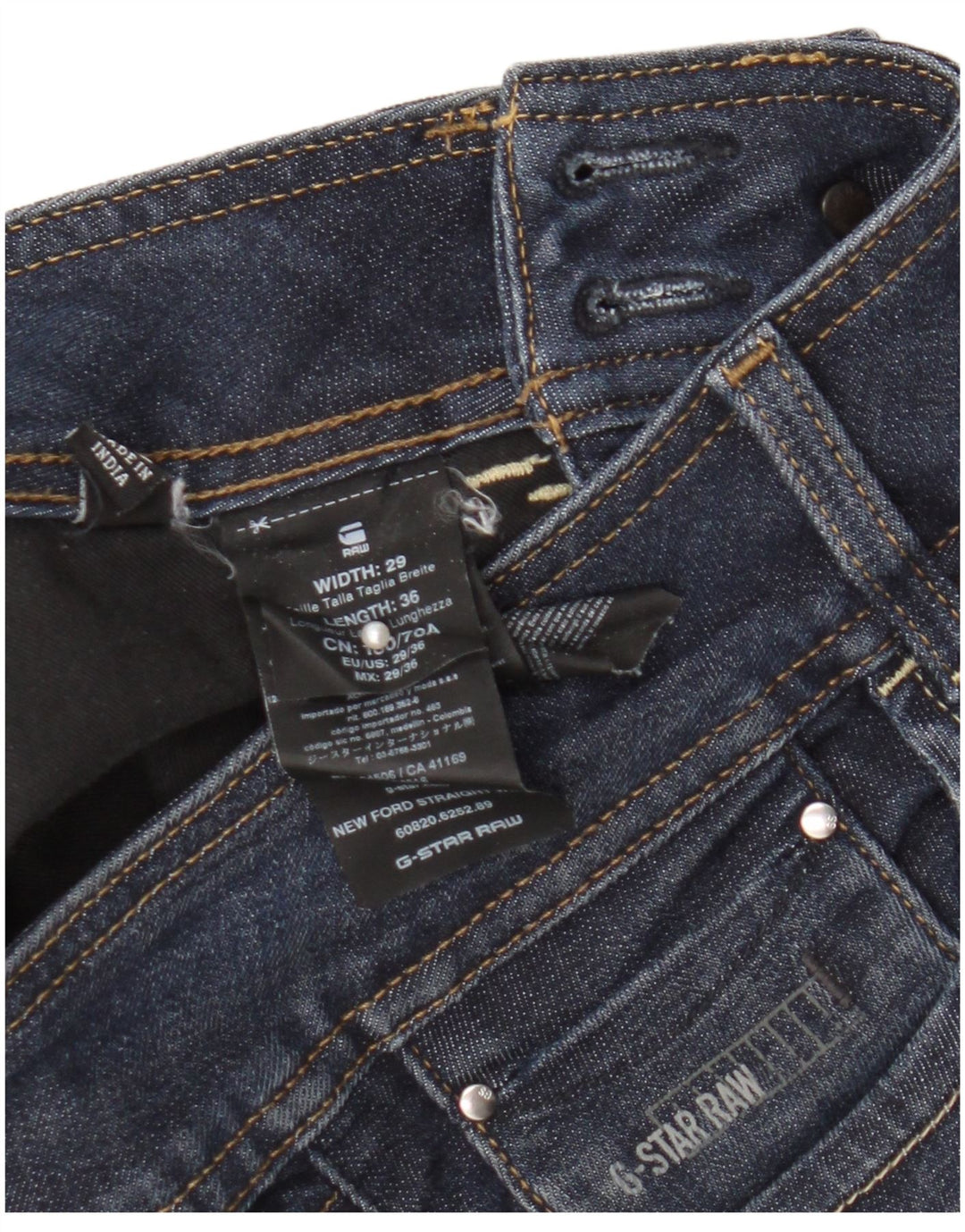 G-Star Damen Straight Jeans W29 L36 Marineblaue Baumwolle