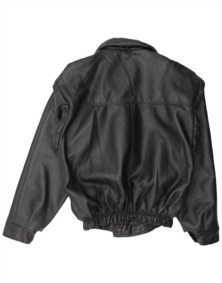 NEUER TREND Herren Lederjacke IT 54 2XL Schwarzes Leder