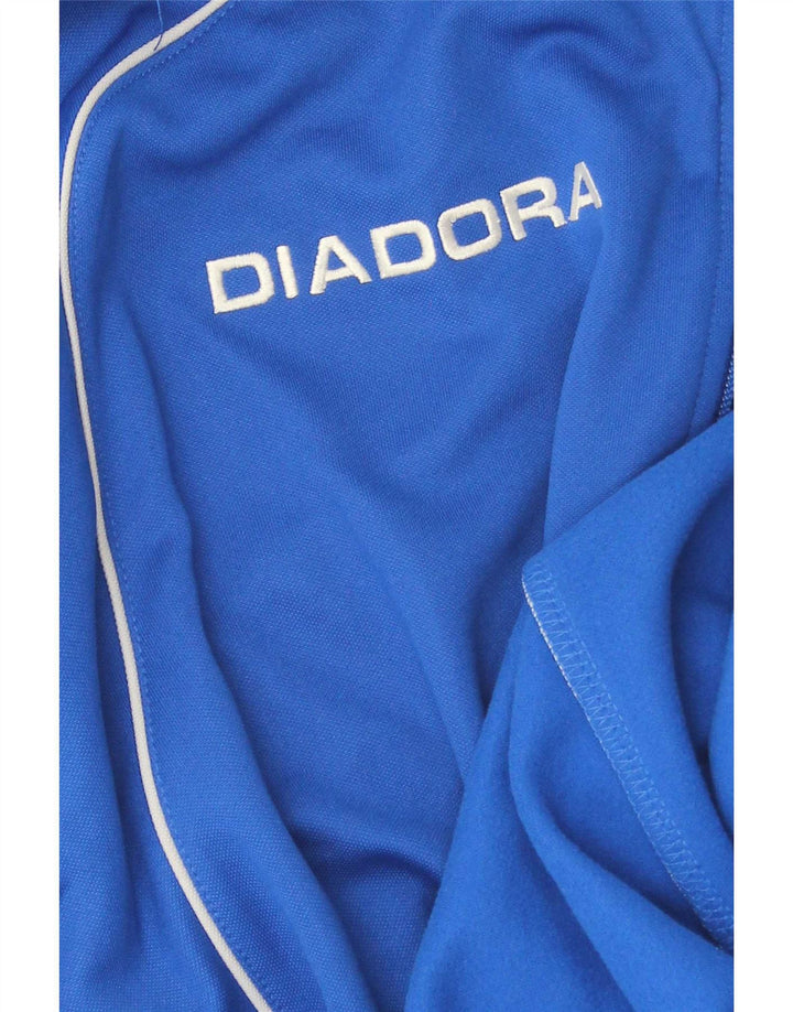Diadora Herren-Pullover-Trainingsanzugoberteil mit Reißverschluss und Halsausschnitt, XL, Blau, Polyester