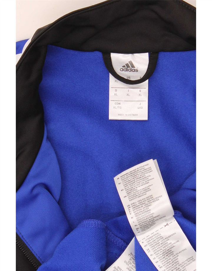 Adidas Herren-Trainingsanzug mit grafischem Oberteil, XL, blau, Colourblock-Polyester