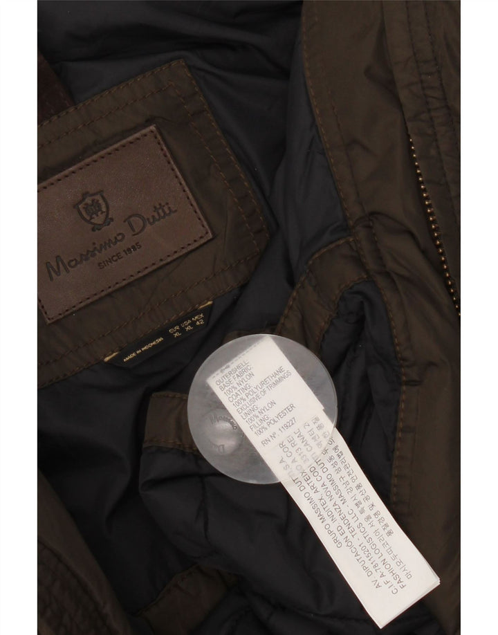 Massimo Dutti Herren Bomberjacke UK 42 XL Braunes Nylon