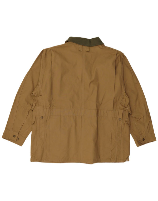 Vintage Herren Utility Jacke IT 54 2XL Khaki Baumwolle