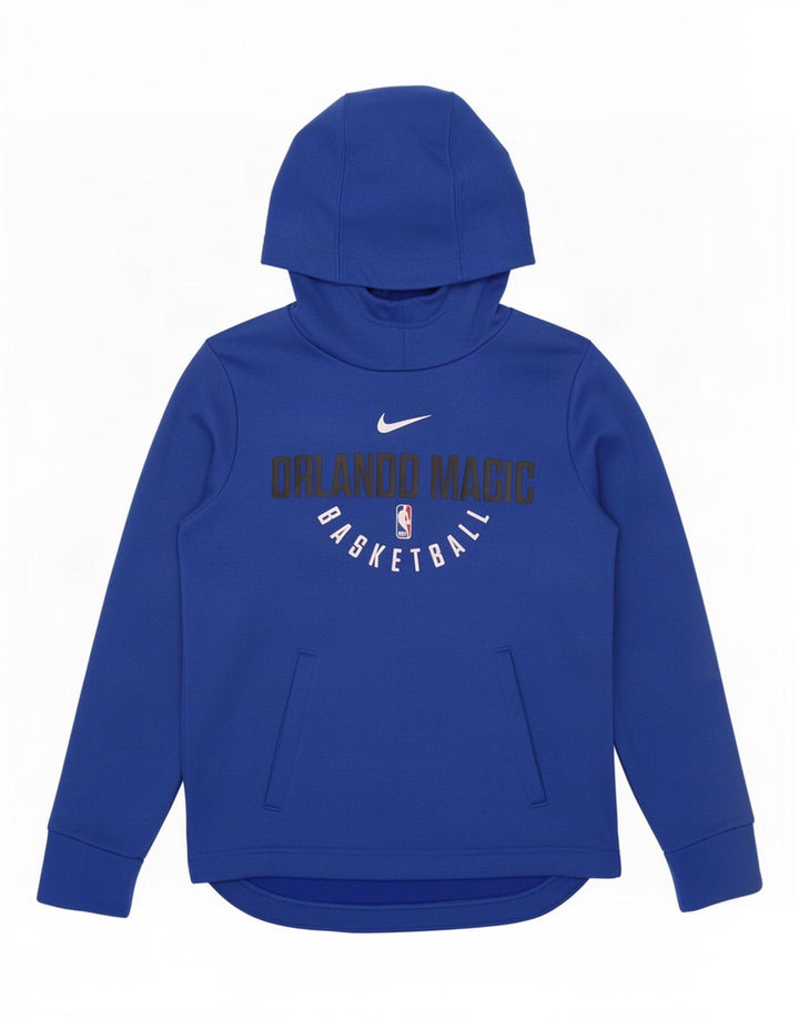 Nike Dri Fit Graphic Kapuzenpullover für Jungen, 10–11 Jahre, mittelblaues Polyester