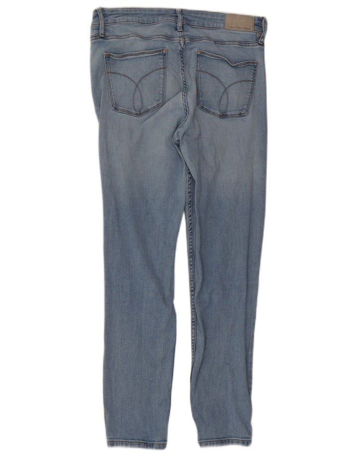 Calvin Klein Damen Slim Jeans W30 L27 Blaue Baumwolle