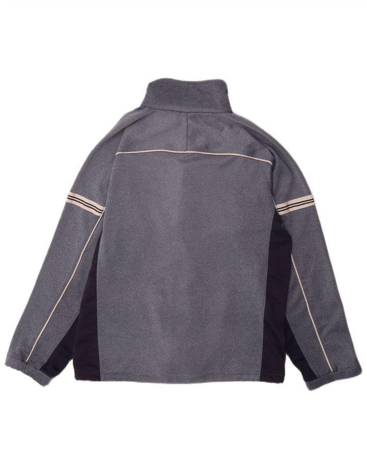 Asics Herren-Trainingsanzug-Top-Jacke, Mittelblau, Farbblock