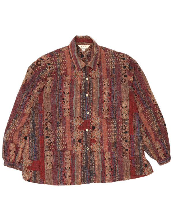 Tak Womens Shirt UK 20 2XL Brown Patchwork