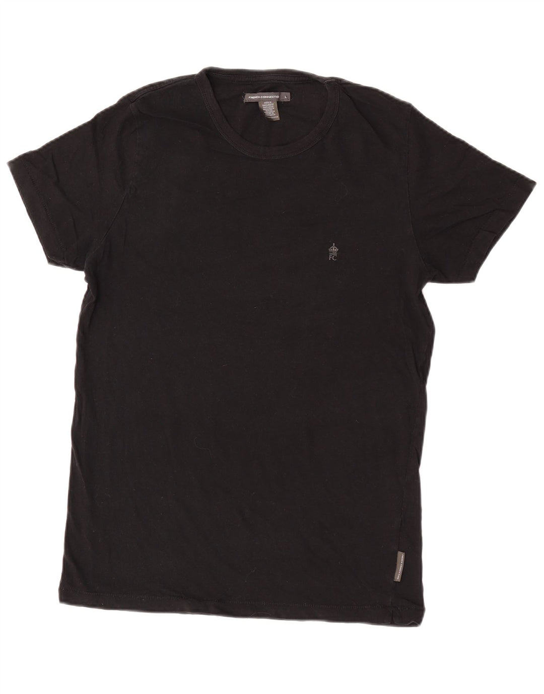 French Connection Damen T-Shirt Top UK 14 Large Schwarz Baumwolle
