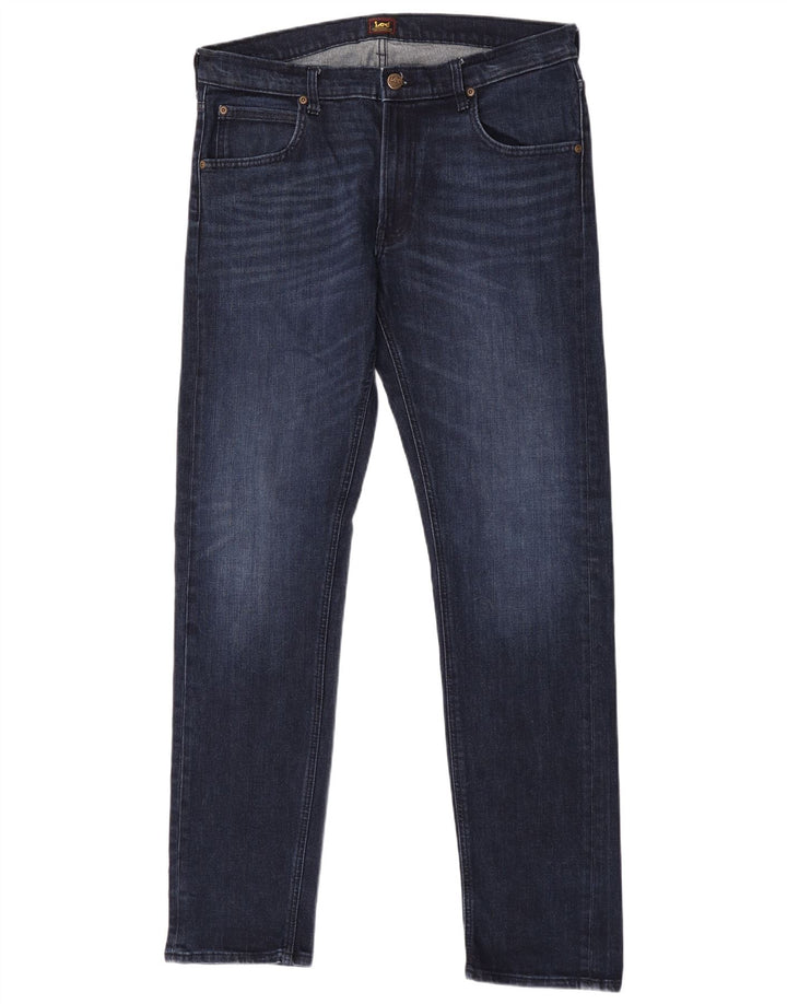 Lee Herren Daren Zip Fly Slim Jeans W34 L34 Blaue Baumwolle