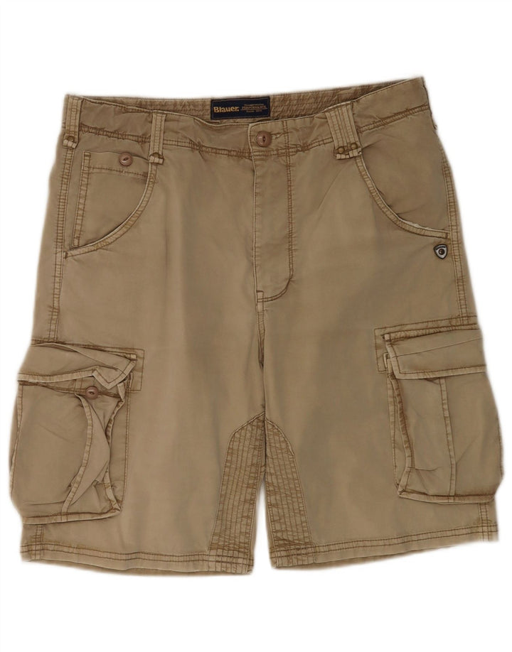 Blauer Herren Cargoshorts W33 Mittelbeige Baumwolle