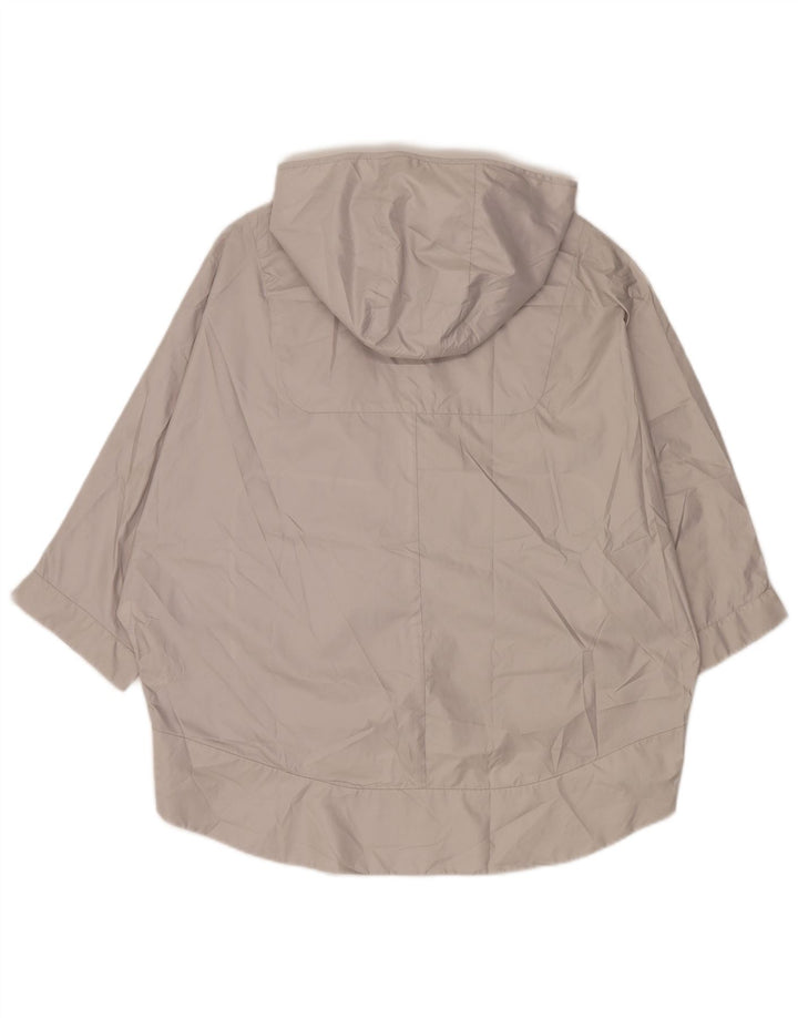 Zara Damen Übergroße Regenjacke mit Kapuze und 3/4-Ärmeln, UK 14, Mittelgrau