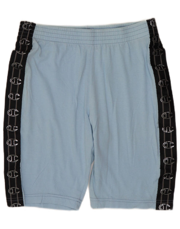 CHAMPION Damen Graphic Sport Shorts UK 14 Large Blue Colourblock