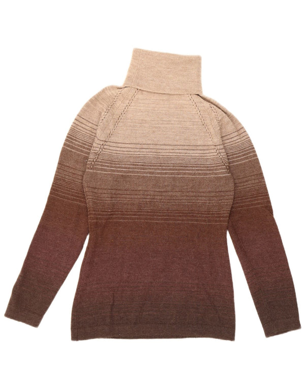 Sportmax Rollkragenpullover für Damen, UK 12, Mittelbraun gestreift