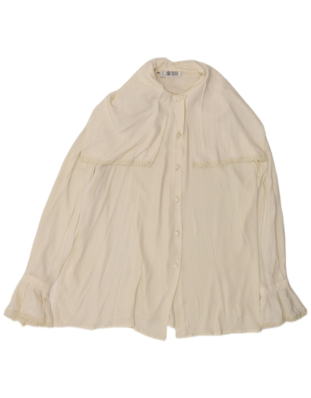 L'altra Moda Damen-Oversize-Hemdbluse IT 44 Mittelweißes Acetat