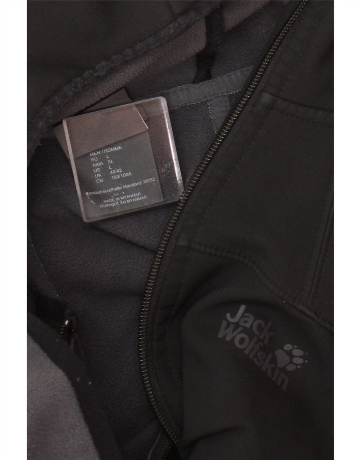 Jack Wolfskin Herren-Windbreakerjacke mit Kapuze, UK 40/42, Größe L, Schwarz, Polyester