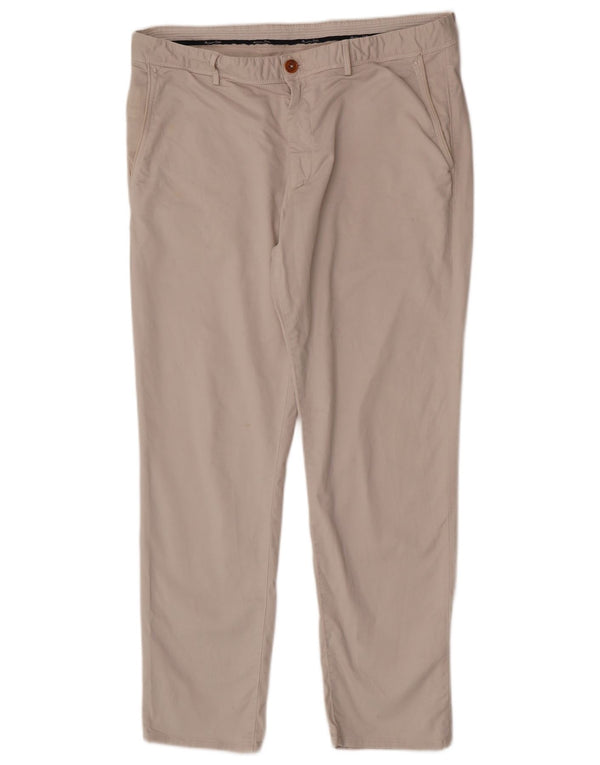 Massimo Dutti Herren Slim Fit Chinohose EU 44 Large W34 L28 Beige Baumwolle